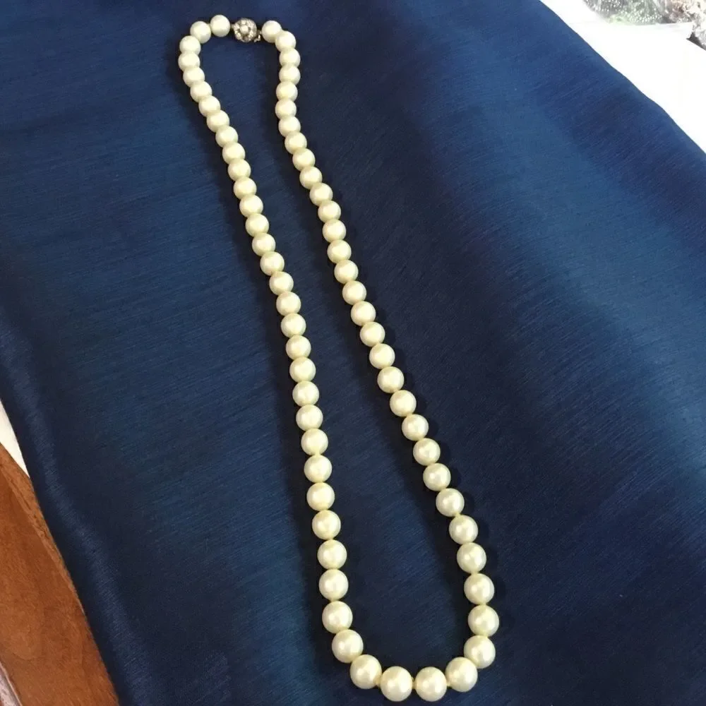 White Faux Pearl Necklace